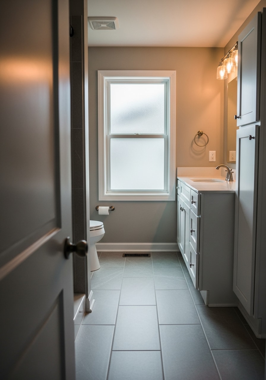 Newly renovated bathroom in Coon Rapids featuring tile flooring and updated fixtures