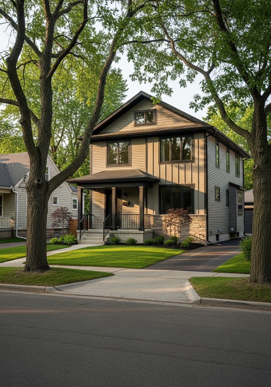 Roseville home exterior showing quality finishing and neighborhood-appropriate aesthetic.